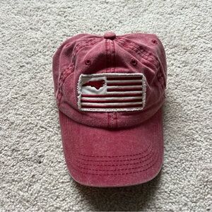 Red Baseball Cap with North Carolina Flag Patch
